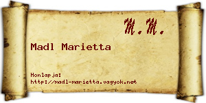 Madl Marietta névjegykártya